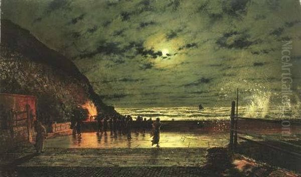 The Harbour Flare by John Atkinson Grimshaw