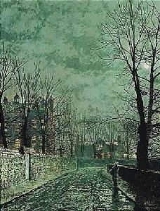 Moonlight Study Old English House by John Atkinson Grimshaw