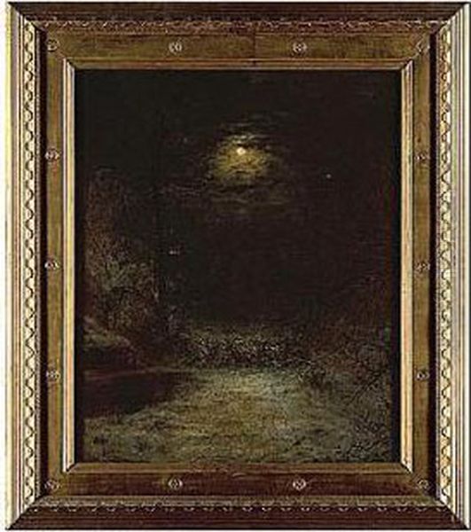 Moonlit Manor House In A Snowy Landscape - view 1