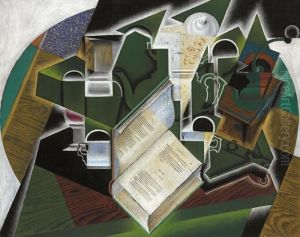 Livre, Pipe Et Verres by Juan Gris