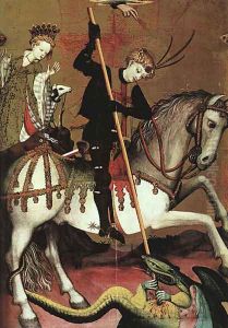 Retable of St George (detail 2) c. 1400 by Andres Marzal De Sax