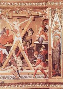Retable of St George (detail 3) c. 1400 by Andres Marzal De Sax