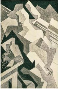 Arlequin Attable by Juan Gris