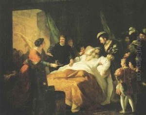 Death of Leonardo da Vinci by Francois Guillaume Menageot