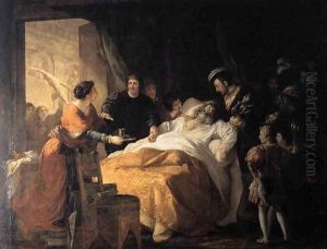 The Death of Leonardo da Vinci in the Arms of Francis I by Francois Guillaume Menageot
