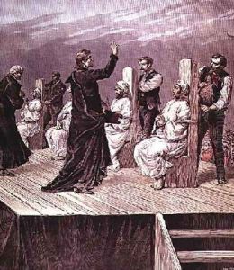 The Execution of the Xeres revolutionaries in Spain by the garotte from Le Petit Journal 1890s by Henri Meyer