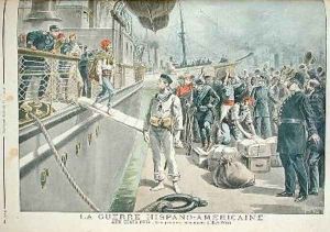 The First Prisoners at Key West during the Spanish American War from Le Petit Journal 8th May 1898 by Henri Meyer