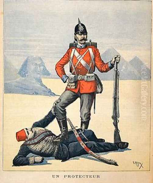 Great Britain depicted as the Protector of Egypt cartoon from Le Petit Journal 11th February 1893 - view 1