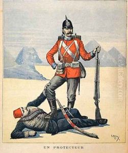 Great Britain depicted as the Protector of Egypt cartoon from Le Petit Journal 11th February 1893 by Henri Meyer