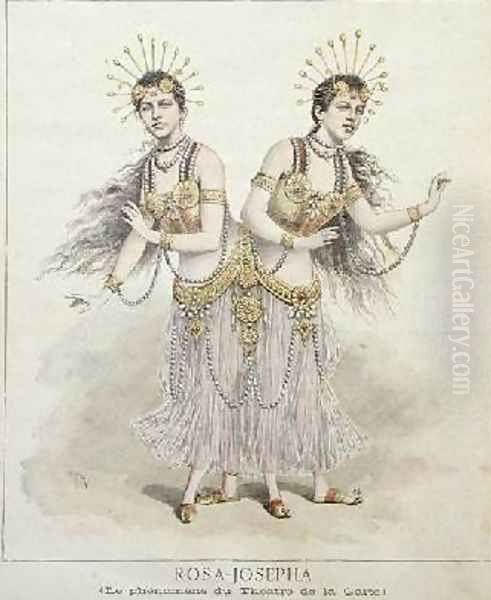 The Siamese Twins Rosa and Josepha Blazek from Le Petit Journal 1891 - view 1