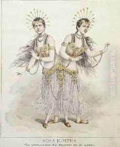 The Siamese Twins Rosa and Josepha Blazek from Le Petit Journal 1891 by Henri Meyer