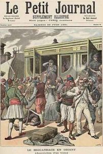 Bandits in the Orient Arrests on a Train from Le Petit Journal 20th June 1891 by Henri Meyer