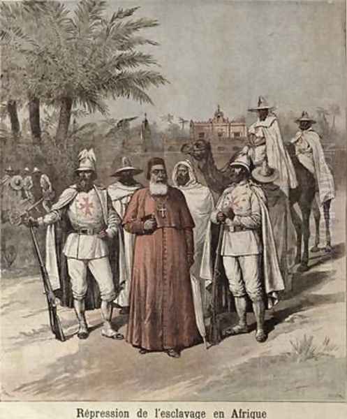 Cardinal Lavigerie 1825-92 and the White Fathers illustration to an article on the repression of slavery from Le Petit Journal April 1891 - view 1