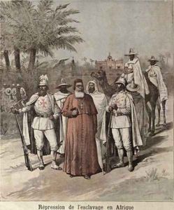 Cardinal Lavigerie 1825-92 and the White Fathers illustration to an article on the repression of slavery from Le Petit Journal April 1891 by Henri Meyer