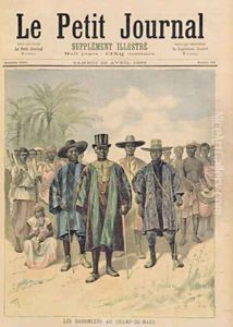 Dahomeans on the Champs de Mars illustration from Le Petit Journal 22th April 1893 by Henri Meyer