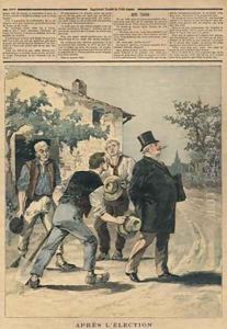 After the election illustration from Le Petit Journal Supplement Illustre 2nd September 1893 by Henri Meyer