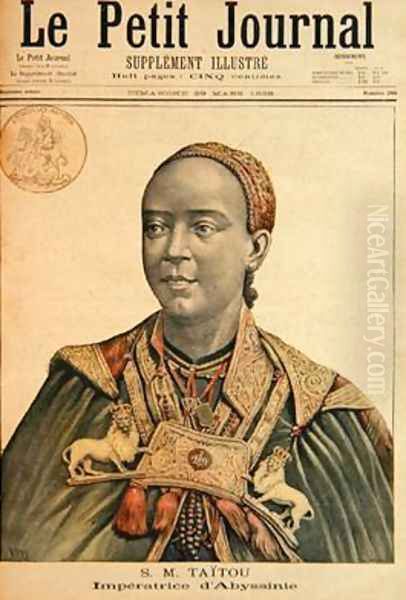 Portrait of the Taytu Betul 1851-1918 Empress of Ethiopia from Le Petit Journal 29th March 1896 - view 1