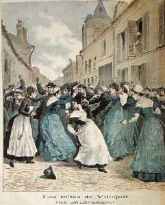 Arrest of Lunatics in Villejuif from Le Petit Journal 1891 by Henri Meyer