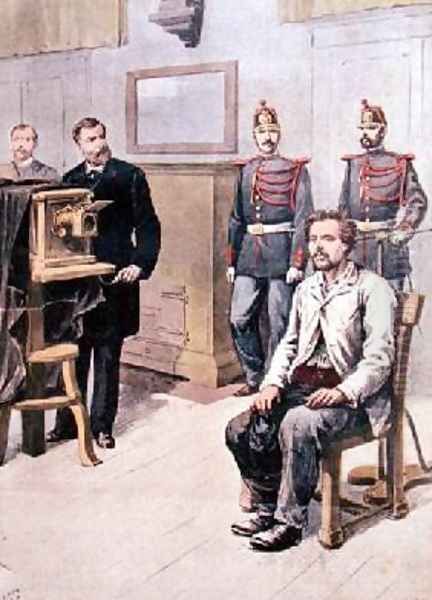 The Assassin of Choisy-le-Roy being photographed before Professor Bertillon from Le Petit Journal 7th May 1899 - view 1