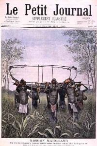 The Marchand Mission travelling from the Congo to the Nile from Le Petit Journal 28th May 1899 by Henri Meyer