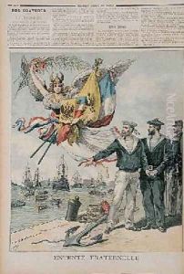 The Franco-Russian Entente illustration from Le Petit Journal 30th September 1893 by Henri Meyer