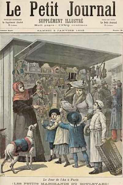 New Years Day in Paris The Little Stalls on the Boulevard cover of Le Petit Journal 2nd January 1892 - view 1