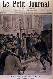 The Zola Affair Emile Zola 1840-1902 at the Palais de Justice cover of Le Petit Journal 20th February 1898 The Zola Affair Emile Zola 1840-1902 at the Palais de Justice cover of Le Petit Journal 20th February 1898