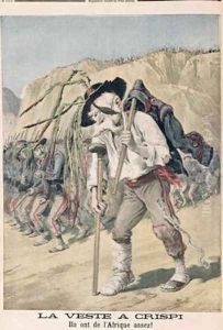 Crispis Defeat caricature from le Petit Journal 1896 by Henri Meyer