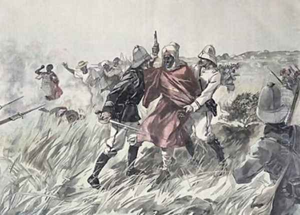 The capture of Toure Samory 1835-1900 by Lieutenant Jacquin near Guelemou in 1898 from Le Petit Journal 30th October 1898 - view 1