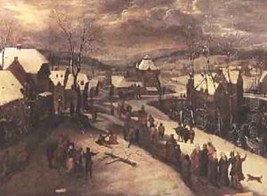 Winter Landscape with Procession by Gillis Mostaert