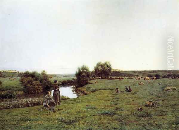 Picking Wildflowers in a Pastoral Landscape - view 1