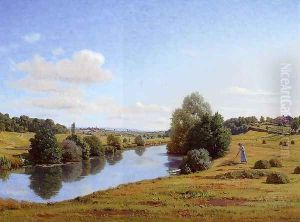 The Banks of the Saone near Chatillon by Jean Ferdinand Monchablon