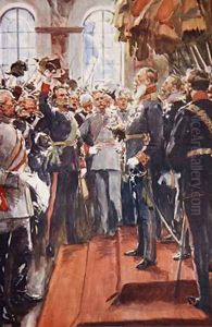 Long Live his Imperial Majesty Emperor William I illustration from A History of Germany by A.C. Michael
