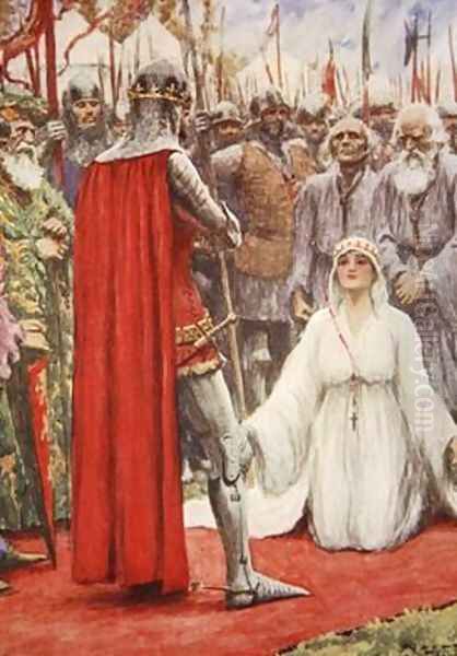 King Edward looked down into Queen Philippas pleading eyes - view 1
