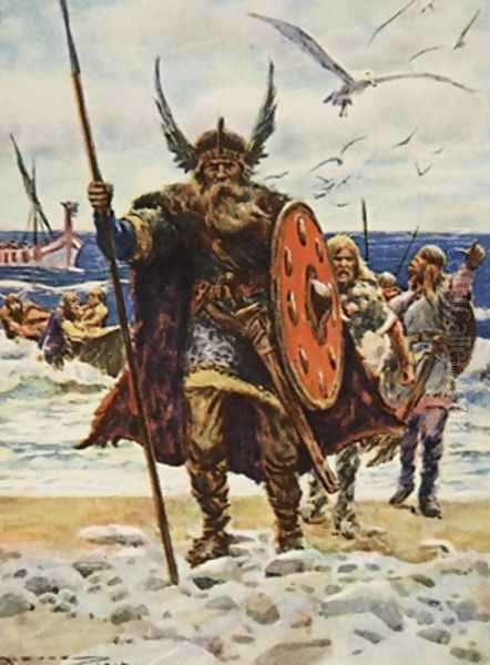 The Landing of the Vikings illustration from This Country of Ours The Story of the United States - view 1