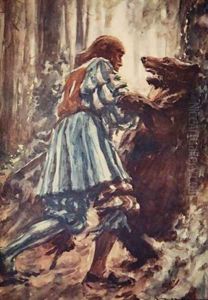 Once when attacked by a she-bear he choked her with his bare hands illustration from A History of Germany
