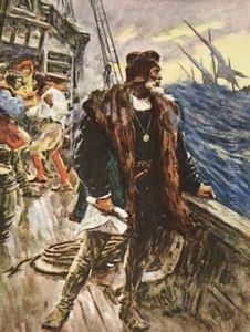 The Voyage of Columbus illustration from This Country of Ours The Story of the United States by A.C. Michael