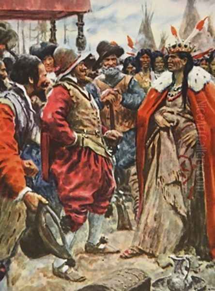 The Crowning of Powhatan illustration from This Country of Ours The Story of the United States - view 1