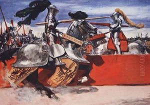 Maximilian would often take part in tournaments illustration from A History of Germany by A.C. Michael