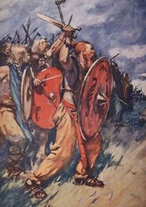 On and on they came hungering for battle illustration from A History of Germany by A.C. Michael
