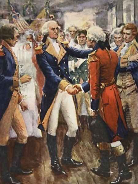 Washington taking leave of his officers illustration from This Country of Ours The Story of the United States - view 1