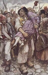 The Scarlet Pimpernel to the Rescue illustration for The Scarlet Pimpernel by Baroness Orczy 4 by A.C. Michael