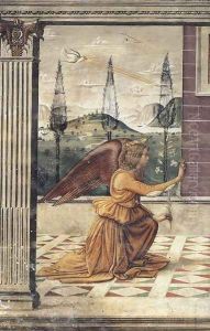 Annunciation (detail-1) c. 1482 by Bastiano Mainardi