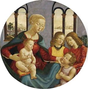 Madonna with Child the Young St John and Two Angels c 1500 by Bastiano Mainardi