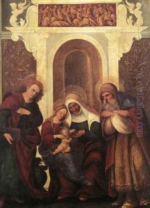 Madonna and Child with Saints 1522-23 by Ludovico Mazzolino