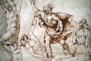 Studies for the Martyrdom of St Sebastian and the Stoning of St Stephen by Francesco Maffei