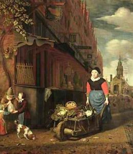 Dutch Genre Scene 1668 by Michiel van Musscher