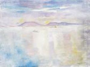 Lake Balaton With Sail by Bela Ivanyi Grunwald