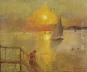 Napfenyes Balaton Vitorlassal by Bela Ivanyi Grunwald