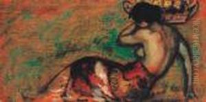 Girl With Fruit Basket, 1910 Korul by Bela Ivanyi Grunwald
